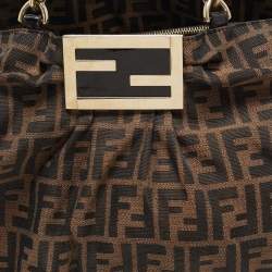 Fendi Tobacco Zucca Canvas Large Mia Shoulder Bag