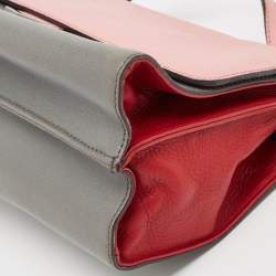 Pre Owned Fendi Tricolor Leather Small Demi Jour Top Handle Bag