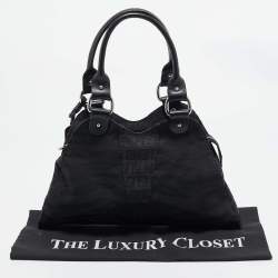 Pre Owned Fendi Black Zuchinno Fabric and Leather Devil Trapezio Tote