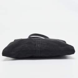 Pre Owned Fendi Black Zuchinno Fabric and Leather Devil Trapezio Tote