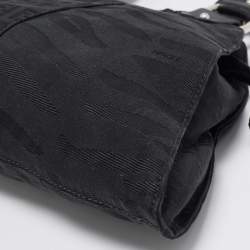 Pre Owned Fendi Black Zuchinno Fabric and Leather Devil Trapezio Tote