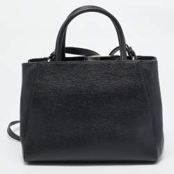 Pre Owned Fendi Black Leather Monster Petite Sac 2jours Tote