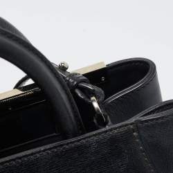 Pre Owned Fendi Black Leather Monster Petite Sac 2jours Tote