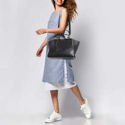 Pre Owned Fendi Black/Blue Leather Medium 3Jours Tote