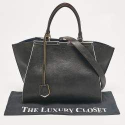 Pre Owned Fendi Black/Blue Leather Medium 3Jours Tote