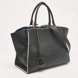 Pre Owned Fendi Black/Blue Leather Medium 3Jours Tote