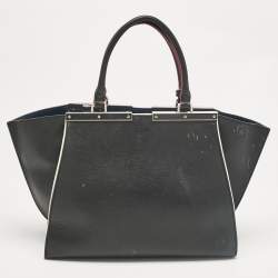 Pre Owned Fendi Black/Blue Leather Medium 3Jours Tote