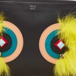 Fendi Multicolor Leather and Snakeskin Dolce Monster Clutch