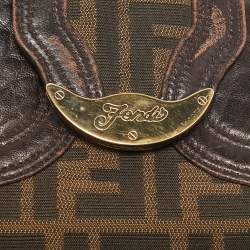 Fendi Tobacco Zucca Canvas and Leather Spy Continental Wallet