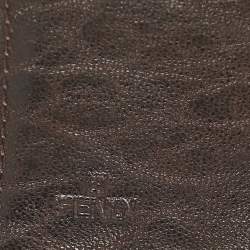 Fendi Tobacco Zucca Canvas and Leather Spy Continental Wallet