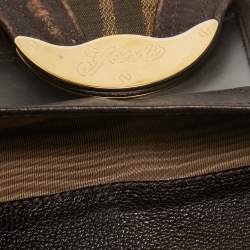 Fendi Tobacco Zucca Canvas and Leather Spy Continental Wallet