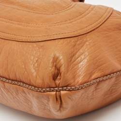 Pre Owned Fendi Brown Leather Spy Moro Hobo