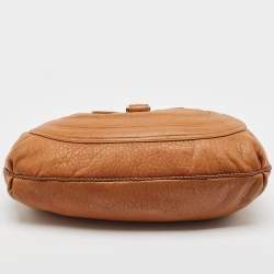 Pre Owned Fendi Brown Leather Spy Moro Hobo