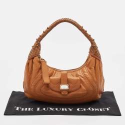 Pre Owned Fendi Brown Leather Spy Moro Hobo