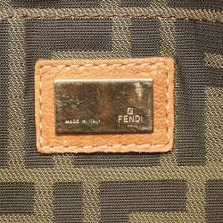 Pre Owned Fendi Brown Leather Spy Moro Hobo