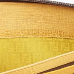 Fendi Tobacco Zucca Coated Canvas Zip Around Continental Wallet