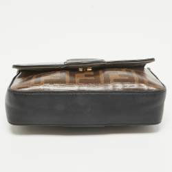 Pre Owned Fendi Black/Brown FF Coated Canvas Mini 1974 Shoulder Bag