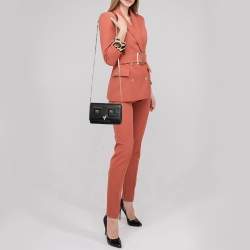 Pre Owned Fendi Black Leather Hypnoteyes Wallet On Chain