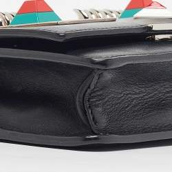 Pre Owned Fendi Black Leather Hypnoteyes Wallet On Chain