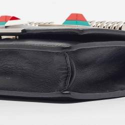 Pre Owned Fendi Black Leather Hypnoteyes Wallet On Chain