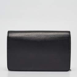 Pre Owned Fendi Black Leather Hypnoteyes Wallet On Chain