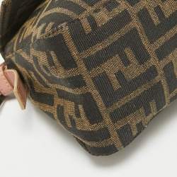 Pre Owned Fendi Old Rose/Tobacco Canvas Mama Forever Baguette Bag