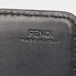 Fendi Black Leather Rainbow Stud Flap Wallet on Chain