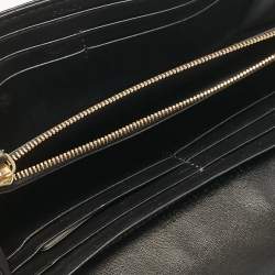 Fendi Black FF Leather Baguette Continental Chain Wallet