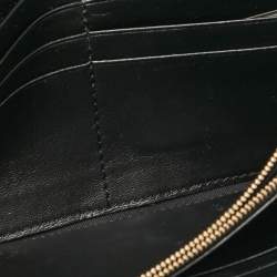 Fendi Black FF Leather Baguette Continental Chain Wallet