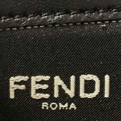 Fendi Black FF Leather Baguette Continental Chain Wallet