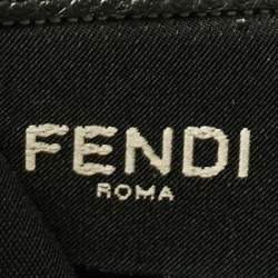 Fendi Black FF Leather Baguette Continental Chain Wallet