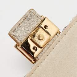 Fendi Metallic Beaded Micro Baguette Bag