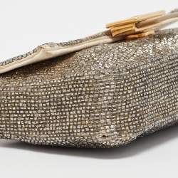 Fendi Metallic Beaded Micro Baguette Bag