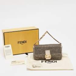 Fendi Metallic Beaded Micro Baguette Bag