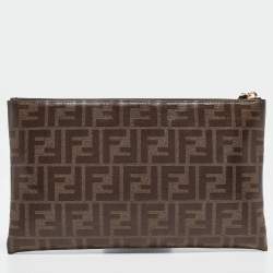 Fendi Tobacco Zucca Coated Canvas FFreedom Pouch