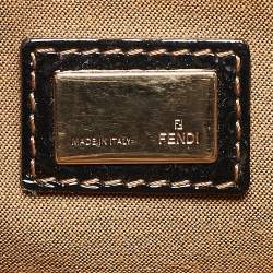 Fendi Tobacco Zucca Canvas and Patent Leather Mama Flap Shoulder Bag