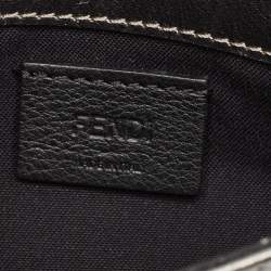 مملوكة مسبقًا حقيبة بسلسلة فندي جلد رصاصي داكن ميتالك  مرصعة كريستال 