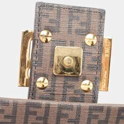 Fendi Tobacco Zucchino Coated Canvas Flap Messenger Bag