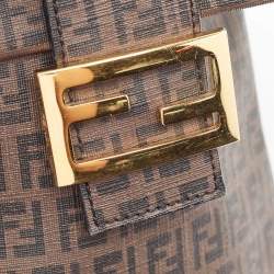 Fendi Tobacco Zucchino Coated Canvas Flap Messenger Bag