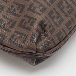 Fendi Tobacco Zucchino Coated Canvas Flap Messenger Bag