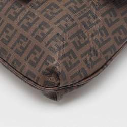Fendi Tobacco Zucchino Coated Canvas Flap Messenger Bag