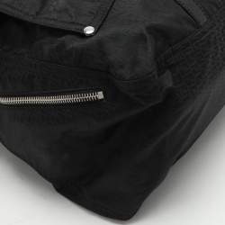 Pre Owned Fendi Black Zucchino Nylon Front Pocket Shoulder Bag