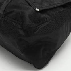 Pre Owned Fendi Black Zucchino Nylon Front Pocket Shoulder Bag