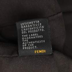 Pre Owned Fendi Black Zucchino Nylon Front Pocket Shoulder Bag