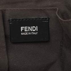 Pre Owned Fendi Black Zucchino Nylon Front Pocket Shoulder Bag