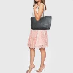 Pre Owned Fendi Grey Selleria Leather Medium Carla Tote