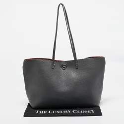 Pre Owned Fendi Grey Selleria Leather Medium Carla Tote