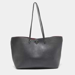 Pre Owned Fendi Grey Selleria Leather Medium Carla Tote