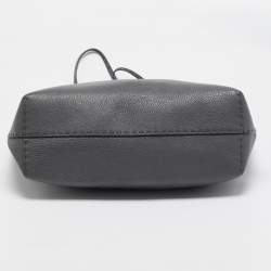 Pre Owned Fendi Grey Selleria Leather Medium Carla Tote