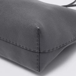 Pre Owned Fendi Grey Selleria Leather Medium Carla Tote